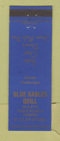 Matchbook Cover - Blue Gables Grill St Clair Shores MI