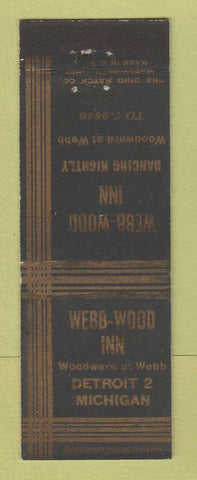 Matchbook Cover - Webb Wood Inn Detroit MI