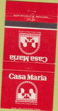 Matchbook Cover - Casa Maria Restaurant Ventura CA 30 Strike