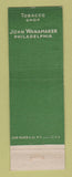 Matchbook Cover - John Wanamaker Tobacco Shop Philadelphia PA