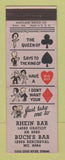 Matchbook Cover - Rhein Bar Detroit MI Buch's