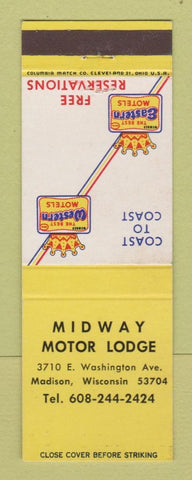 Matchbook Cover - Midway Motor Lodge Madison WI Best Western