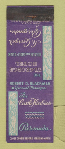 Matchbook Cover - Castle Harbour St George Hotel Bermuda