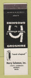 Matchbook Cover - Groshire Hand Shaped Harry Solomon Detroit MI
