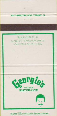 Matchbook Cover - Georgio's Italian Ristorante Redondo Beach CA 30 Strike