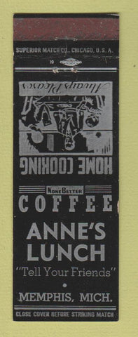 Matchbook Cover - Anne's Lunch Memphis MI