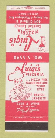 Matchbook Cover - Luigi's Pizza Detroit MI