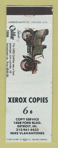 Matchbook Cover - Xerox Copies Mike Vlahantones Detroit MI