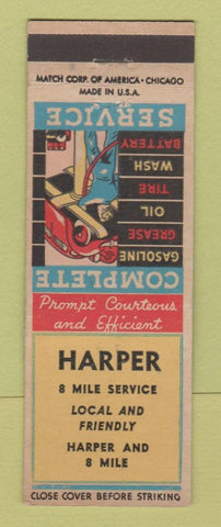 Matchbook Cover - Harper oil gas Detroit MI Sunoco