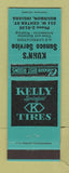 Matchbook Cover - Kelly Tires Kuhn's Sunoco oil gas Bourbon IN WEAR