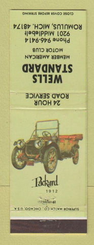 Matchbook Cover - Wells Standard oil gas Romulus MI