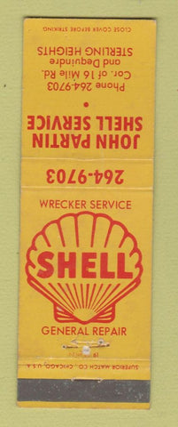 Matchbook Cover - Shell oil gas John Partin Sterling Heights MI