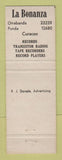Matchbook Cover - La Bonanza Music Store Curacao Records Instruments