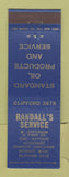 Matchbook Cover - Randall's Service Standard oil gas Detroit MI