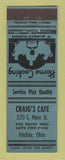 Matchbook Cover - Craig's Cafe Findlay OH
