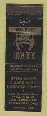 Matchbook Cover - Green Gables Village Motel Cincinnati OH