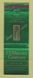 Matchbook Cover - FB Wright Company Dearborn MI V Belts WEAR