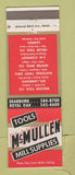 Matchbook Cover - McMullen Tools Dearborn Royal Oak MI