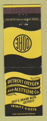 Matchbook Cover - Detroit Oxygen and Acetylene Detroit MI