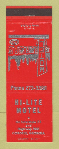 Matchbook Cover - Hi Lite Motel Cordele GA