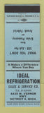 Matchbook Cover - Ideal Refrigeration Detroit MI WEAR