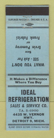 Matchbook Cover - Ideal Refrigeration Detroit MI WEAR