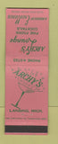 Matchbook Cover - Archy's Lounge Lansing MI