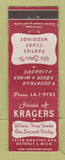Matchbook Cover - Kragers Restaurant Detroit MI WEAR