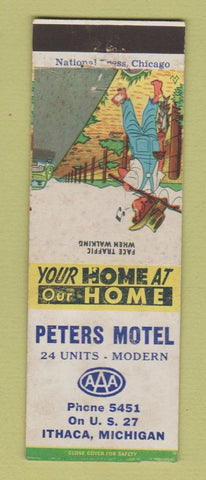 Matchbook Cover - Peters Motel Ithaca MI