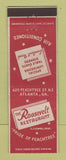 Matchbook Cover - Roosevelt Restaurant Atlanta GA