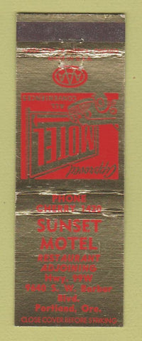 Matchbook Cover - Sunset Motel Portland OR WEAR