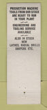 Matchbook Cover - Dave Demarest  Machine Tool Detroit MI WEAR