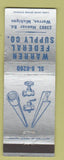 Matchbook Cover - Warren Federal Supply Warren MI steel tubes WEAR