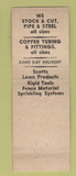 Matchbook Cover - Warren Federal Supply Warren MI steel tubes WEAR