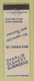 Matchbook Cover - Charlie Clohecy Oldsmobile Royal Oak MI