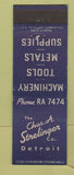 Matchbook Cover - Chas Strelinger Machinery Tools Detroit MI
