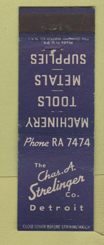 Matchbook Cover - Chas Strelinger Machinery Tools Detroit MI