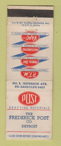 Matchbook Cover - Post Drafting Materials Frederick Post Detroit MI WEAR