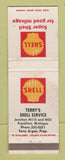 Matchbook Cover - Shell oil gas Terry's Frankfort MI WEAR