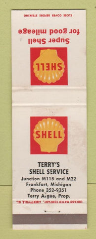 Matchbook Cover - Shell oil gas Terry's Frankfort MI WEAR