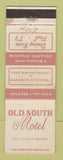 Matchbook Cover - Old South Motel Atlanta GA WORN