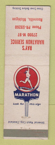 Matchbook Cover - Ray's Marathon oil gas Roseville MI