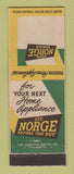 Matchbook Cover - Norge Appliances