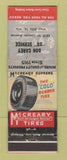 Matchbook Cover - McCreary Tires Don Carey DX Service West Allis WI oil gas