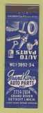 Matchbook Cover - Grand River Auto Parts Detroit MI