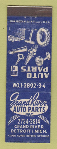 Matchbook Cover - Grand River Auto Parts Detroit MI