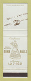 Matchbook Cover - Roma Halls Italian Detroit? MI IMPRINT