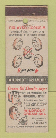 Matchbook Cover - Wildroot Cream Oil Lanolin Hair Product WEAR
