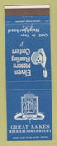 Matchbook Cover - Great Lakes Recreation Bowling Detroit MI Ypsilanti Royal Oak