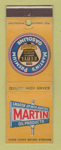 Matchbook Cover - Martin oil gas Ethyl